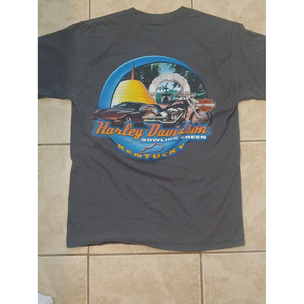 Harley Davidson T Shirt Unisex M Grey Bowling Green Graphic Tee